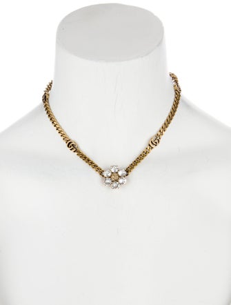 Gucci Crystal Double G Choker Necklace