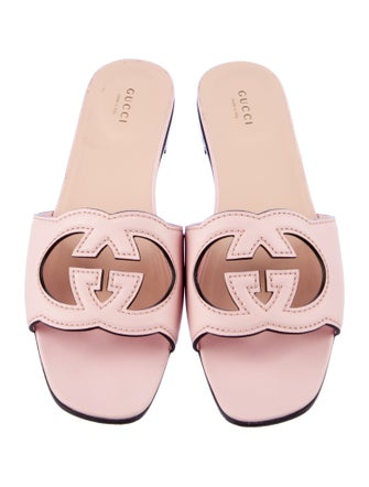 Gucci Interlocking G Logo Leather Slides