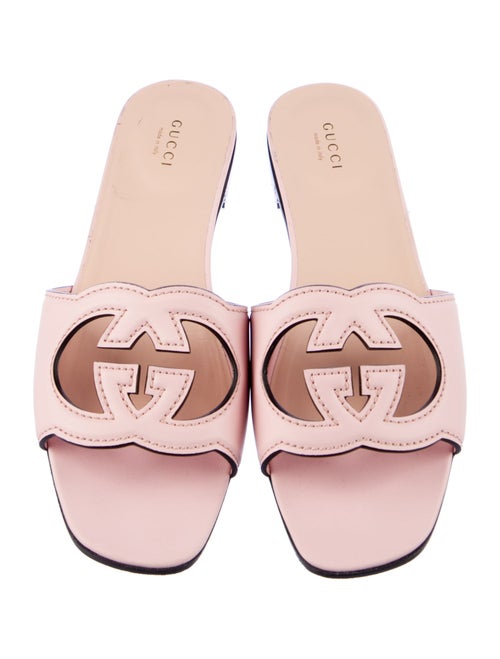 Gucci Interlocking G Logo Leather Slides
