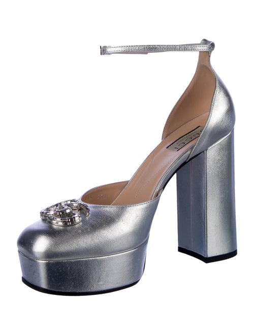 Gucci Double G Logo Leather D'Orsay Pumps