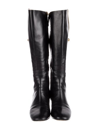 Gucci Interlocking G Logo Leather Riding Boots