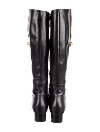 Gucci Interlocking G Logo Leather Riding Boots