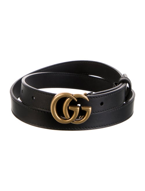Gucci Double G Logo Skinny Belt