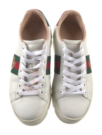 Gucci Web Accent Leather Sneakers