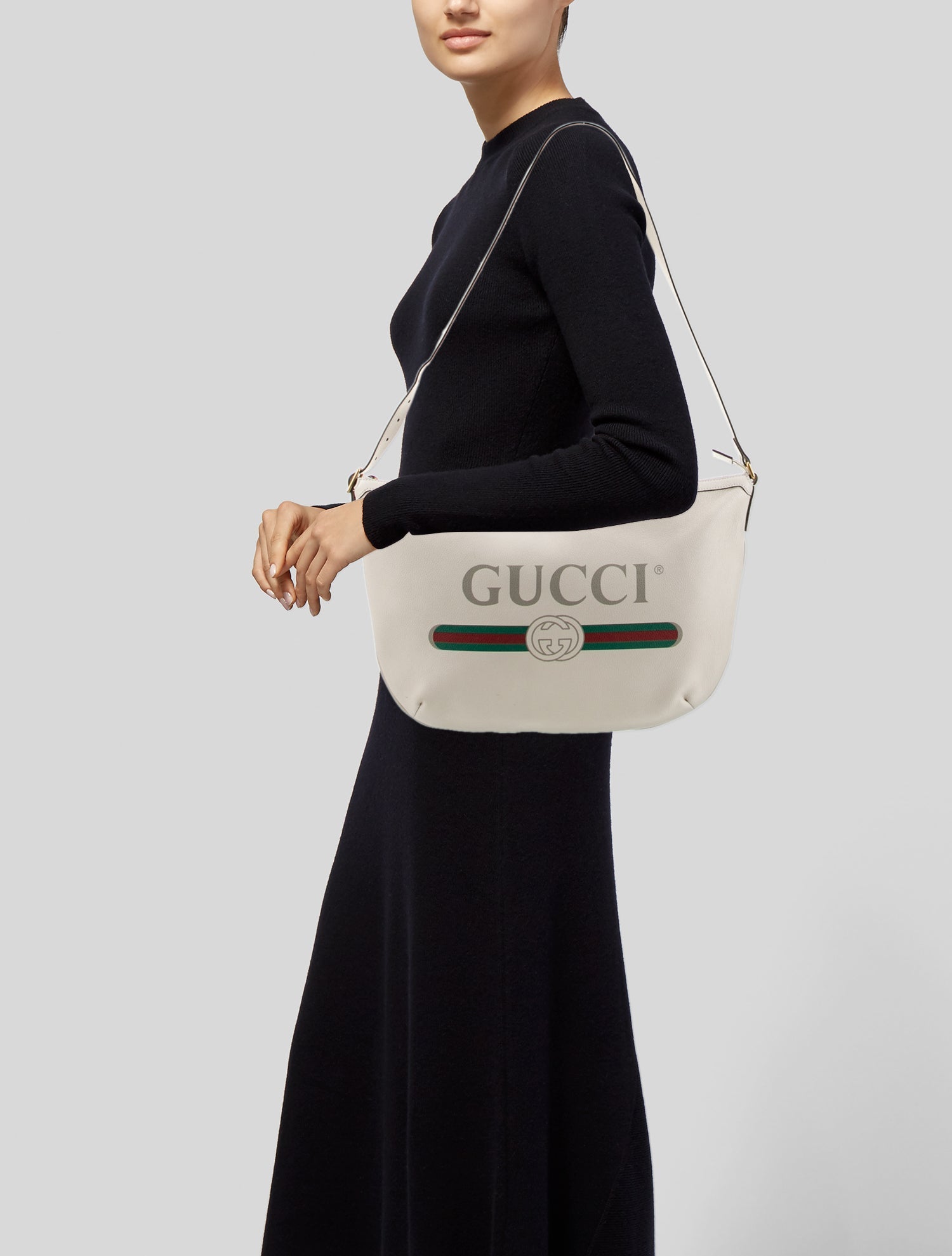 Gucci Web Logo Half Moon