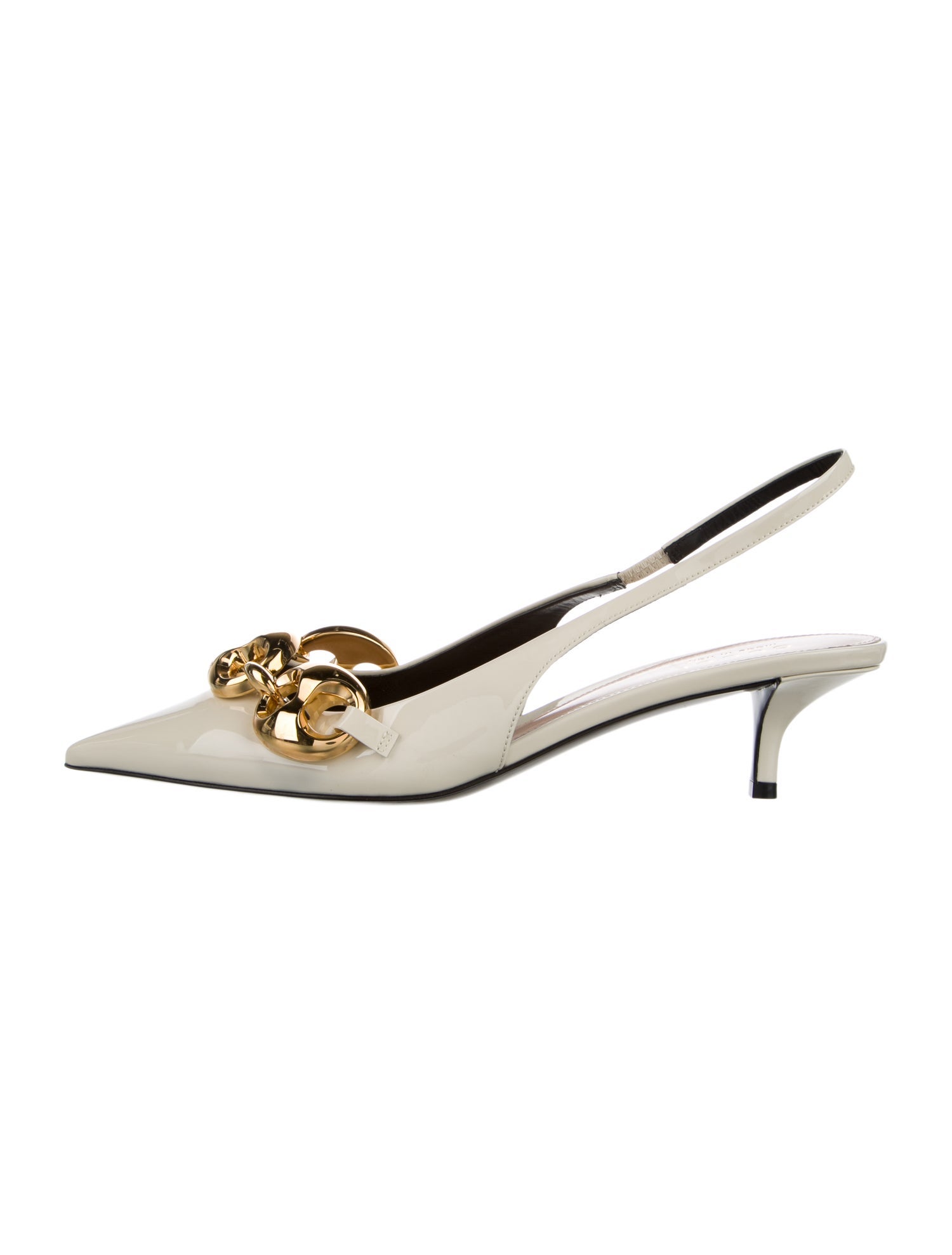 Gucci GG Nylon Patent Leather Slingback Pumps