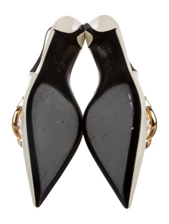 Gucci GG Nylon Patent Leather Slingback Pumps