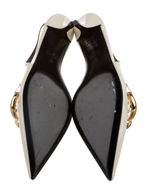 Gucci GG Nylon Patent Leather Slingback Pumps