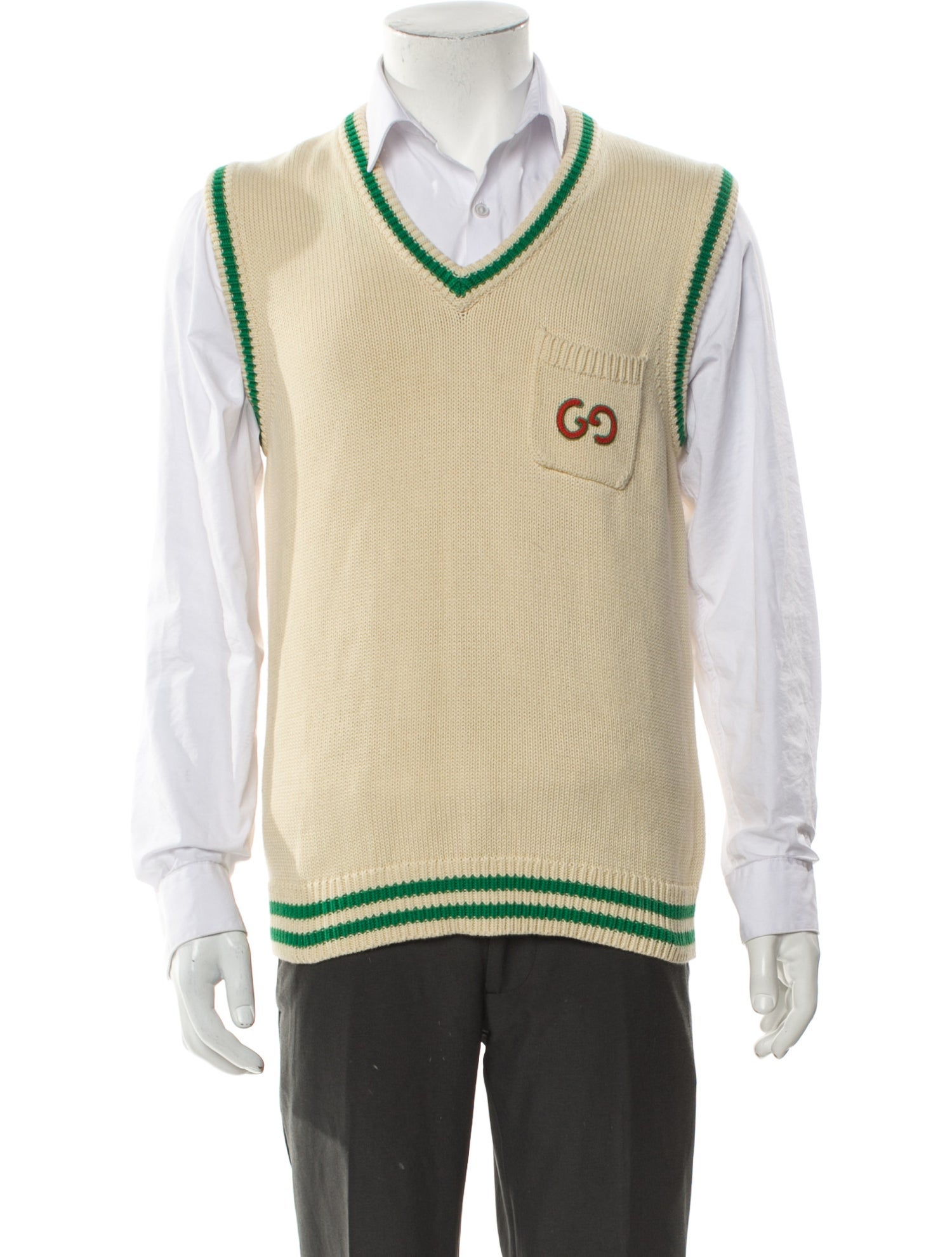 Gucci Graphic Print V-Neck Sweater Vest