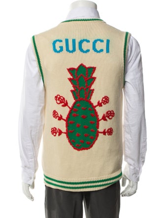 Gucci Graphic Print V-Neck Sweater Vest