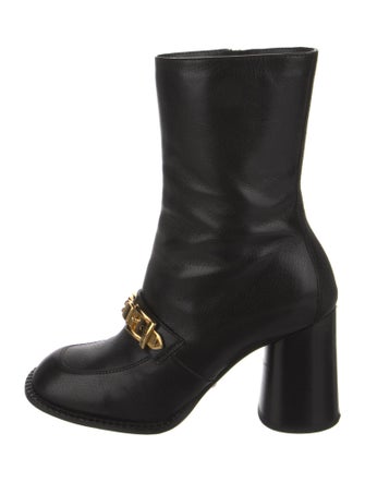 Gucci Chain-Link Accent Leather Boots