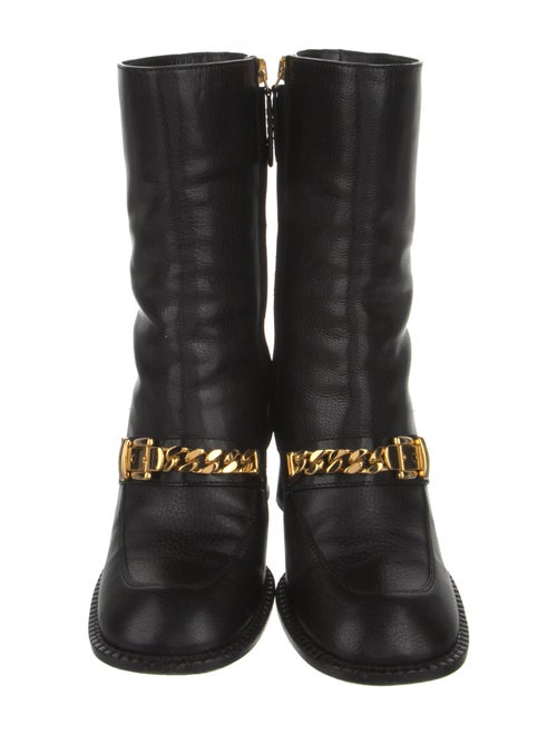 Gucci Chain-Link Accent Leather Boots