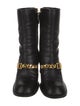 Gucci Chain-Link Accent Leather Boots