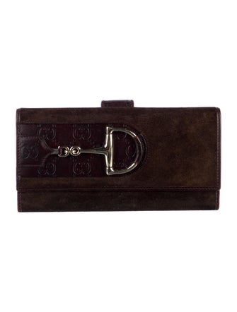 Gucci GG Logo Suede French Purse