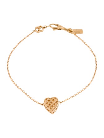 Gucci 18K Diamantissima Heart Charm Bracelet