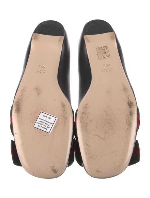 Gucci Web Accent Leather Ballet Flats