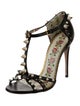 Gucci Bee Accent Leather T-Strap Sandals