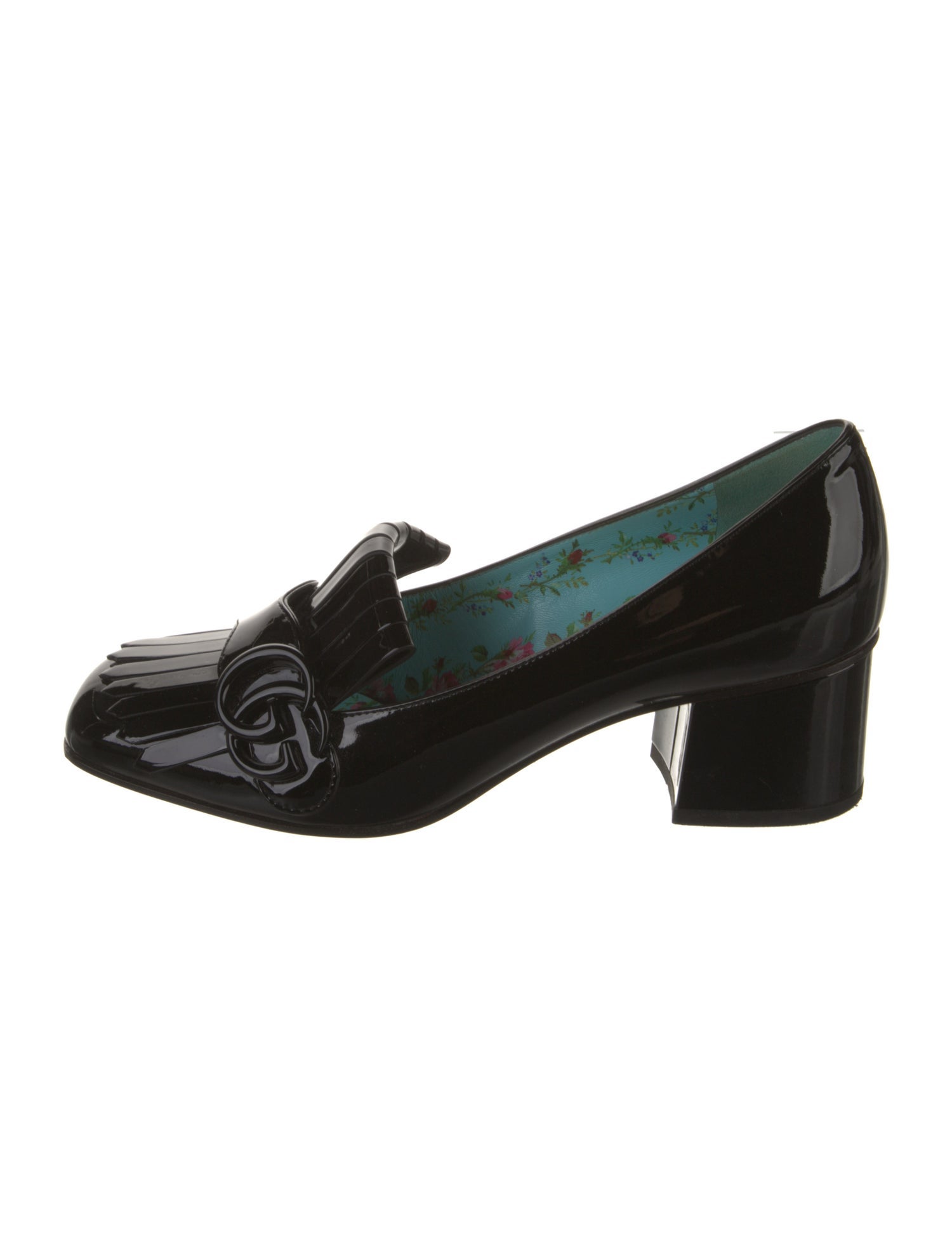 Gucci Double G Logo Patent Leather Pumps