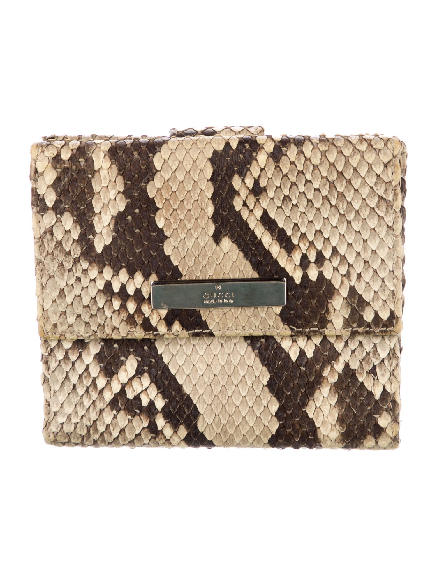 Gucci Python Animal Print Compact Wallet