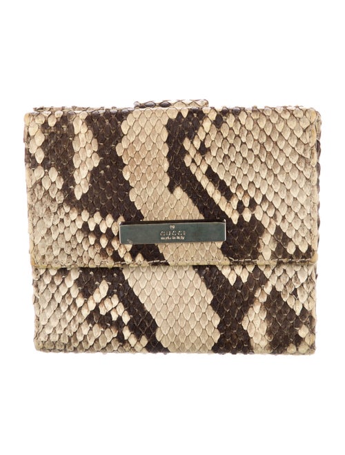 Gucci Python Animal Print Compact Wallet