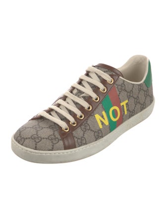 Gucci GG Supreme Leather Trim Embellishment Sneakers