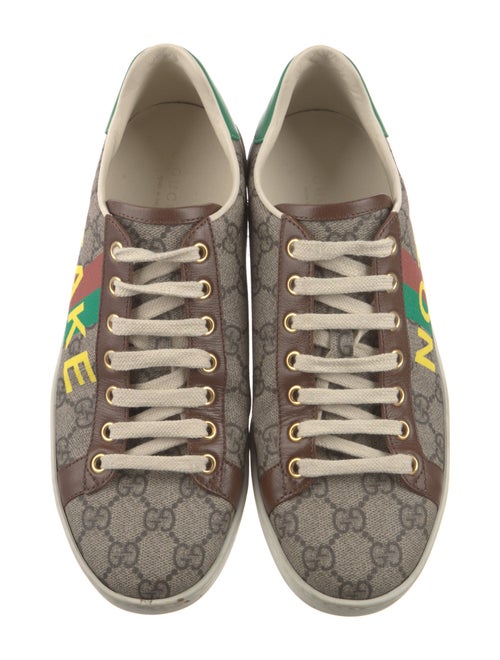 Gucci GG Supreme Leather Trim Embellishment Sneakers