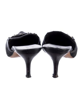 Gucci Horsebit Accent Canvas Slides