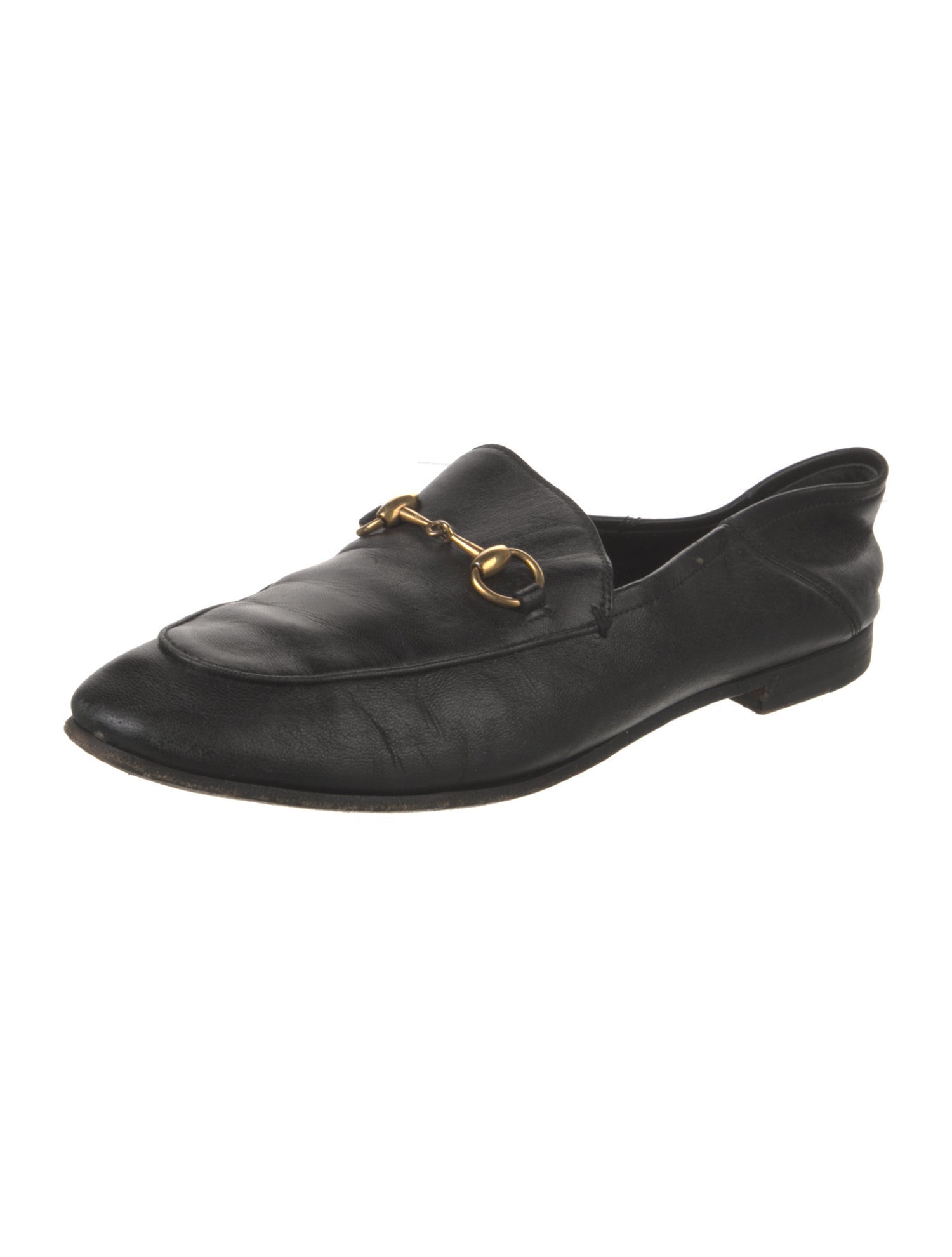 Gucci Horsebit Accent Leather Ballet Flats