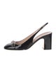 Gucci Horsebit Accent Patent Leather Slingback Pumps