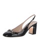 Gucci Horsebit Accent Patent Leather Slingback Pumps