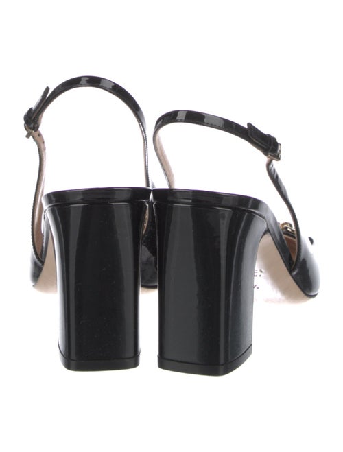 Gucci Horsebit Accent Patent Leather Slingback Pumps