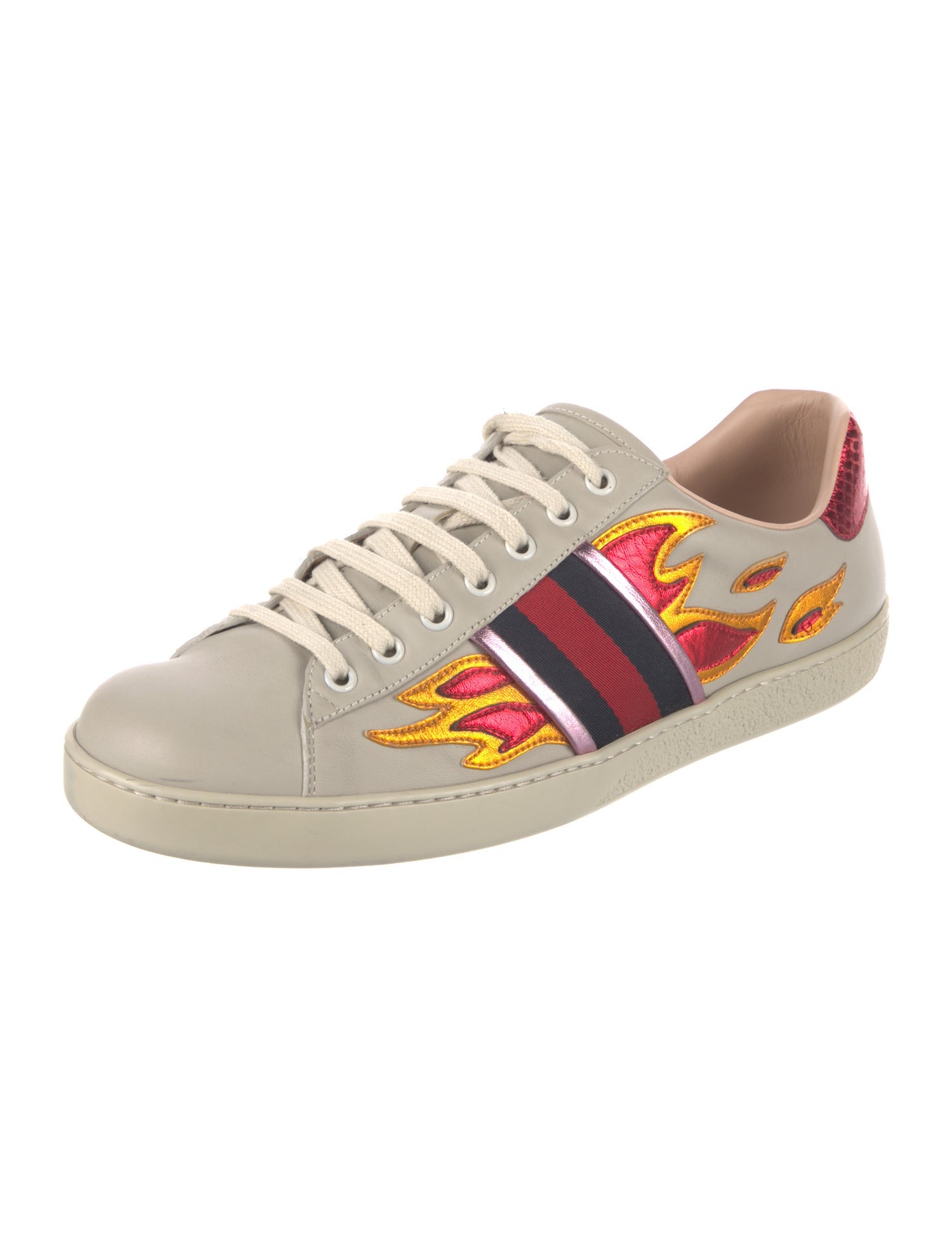 Gucci Sylvie Web Accent Leather Sneakers
