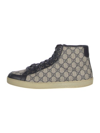 Gucci GG Supreme Leather Trim Embellishment Sneakers