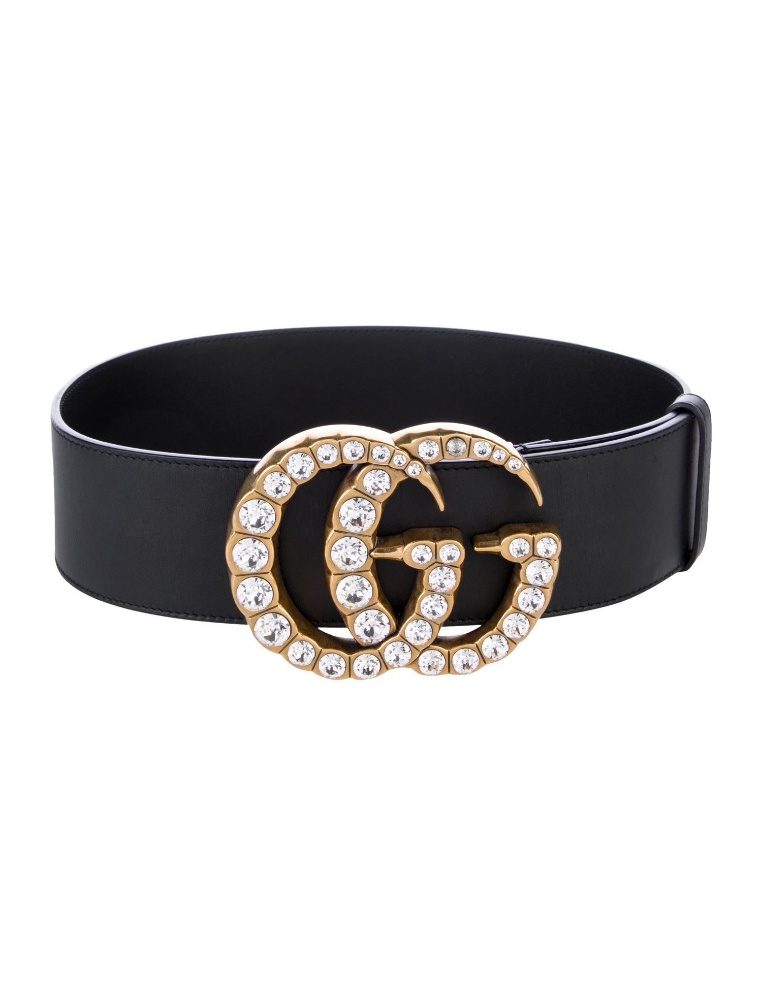 Gucci Leather Crystal Embellishments Waist Belt