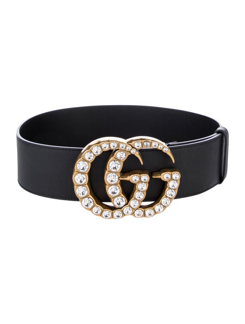 Gucci Leather Crystal Embellishments Waist Belt