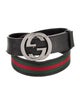 Gucci Web Accent Leather Waist Belt