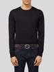 Gucci Web Accent Leather Waist Belt