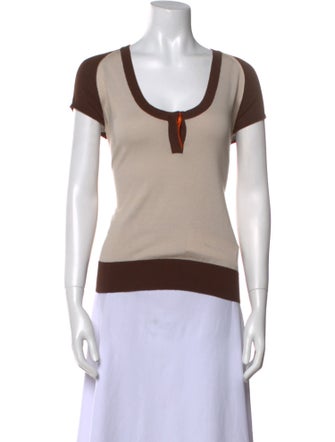 Gucci Colorblock Pattern Scoop Neck T-Shirt