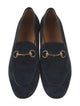 Gucci Suede Leather Trim Embellishment Loafers
