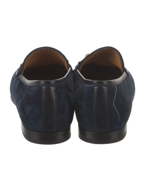 Gucci Suede Leather Trim Embellishment Loafers