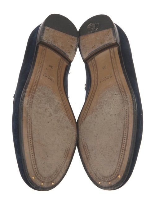 Gucci Suede Leather Trim Embellishment Loafers