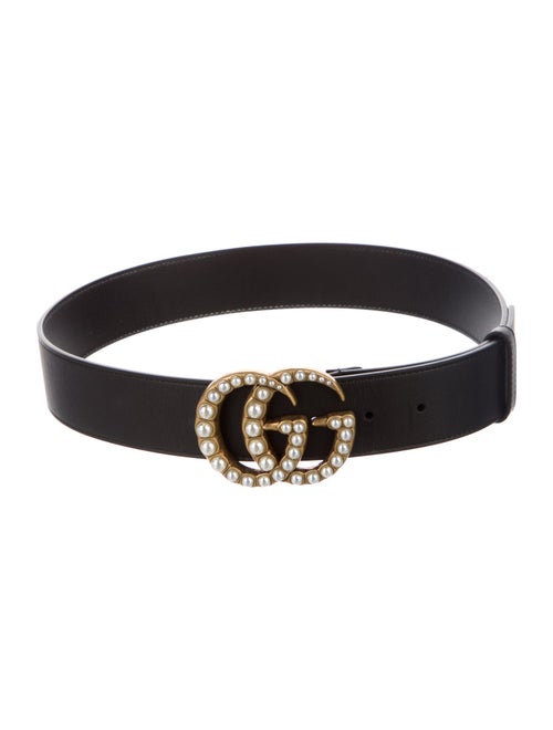 Gucci Double G Logo Leather Waist Belt