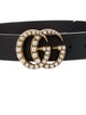 Gucci Double G Logo Leather Waist Belt