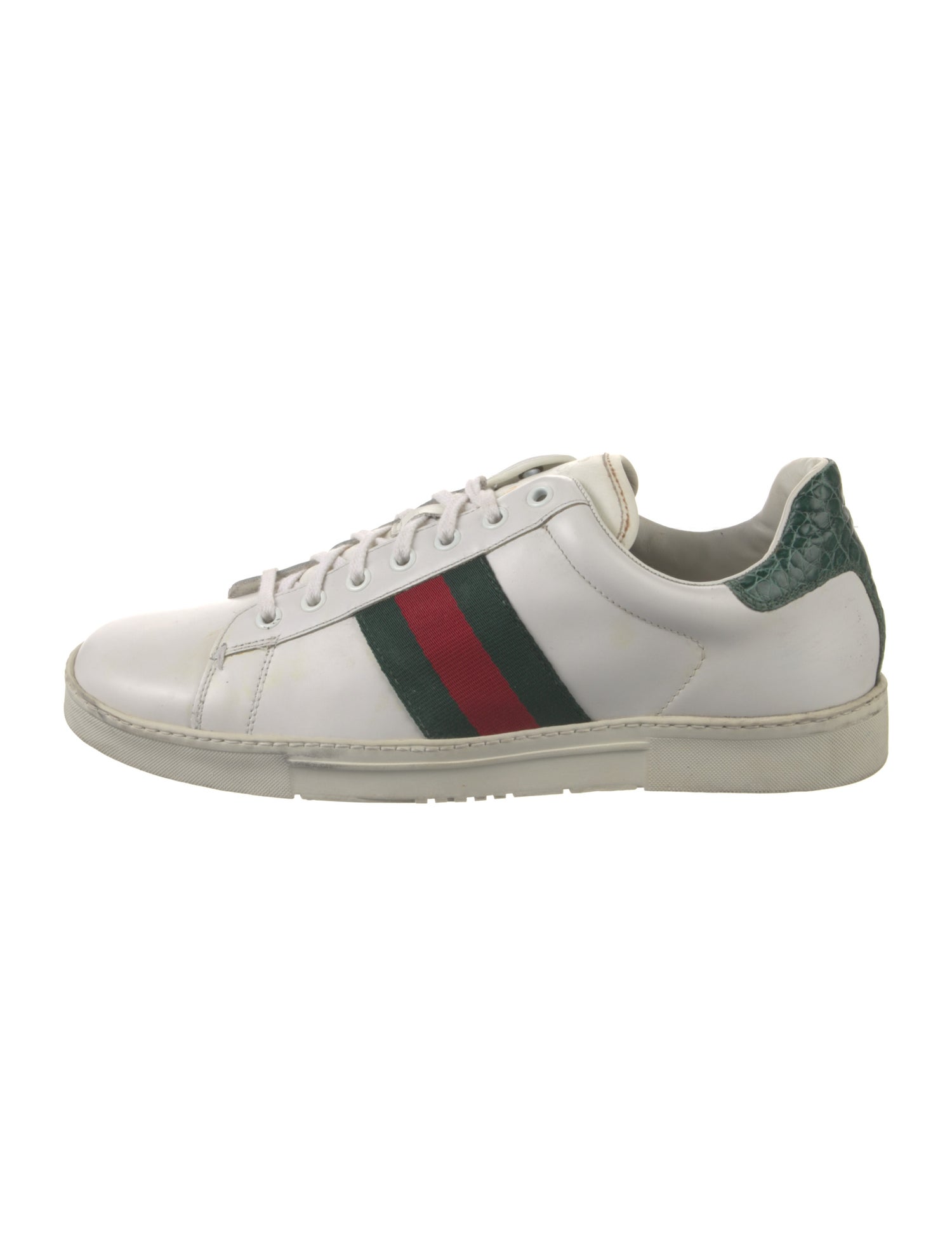 Gucci Web Accent Leather Sneakers