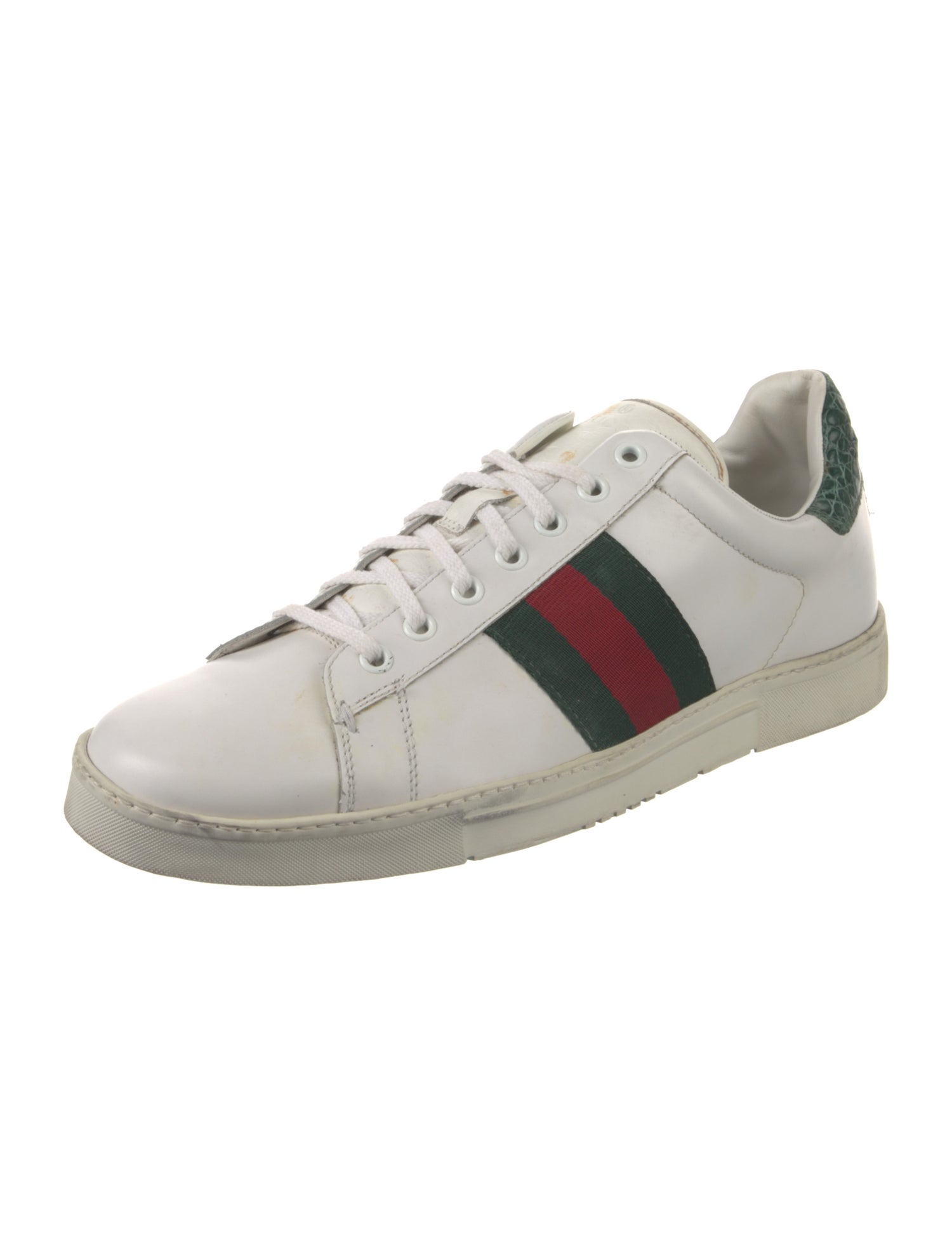 Gucci Web Accent Leather Sneakers