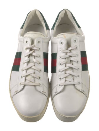 Gucci Web Accent Leather Sneakers
