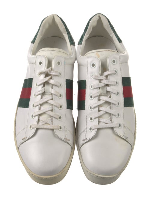 Gucci Web Accent Leather Sneakers