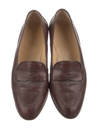Gucci Horsebit Accent Lizard Loafers
