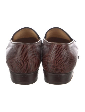 Gucci Horsebit Accent Lizard Loafers