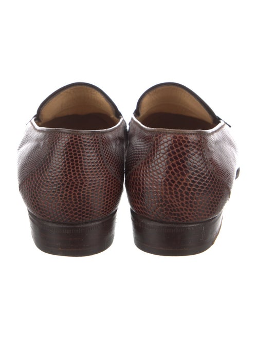 Gucci Horsebit Accent Lizard Loafers